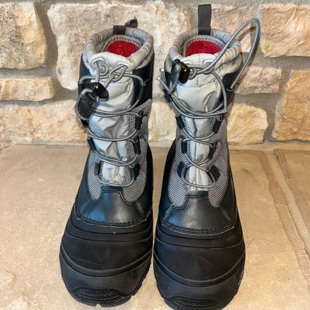 The North Face Black and Gray Kids Snow Boots